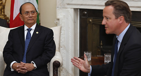 Burmas ledare Thein Sein besöker Storbritanniens ledare David Cameron.
Foto: